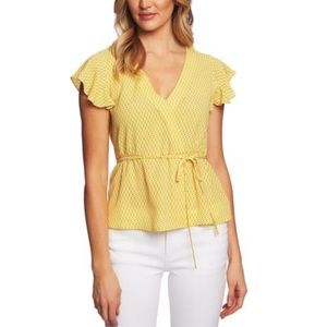 CeCe V-Neck Garden Geo Wrap Top